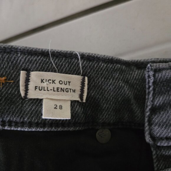 Madewell Kick Out Full Length Crop Jeans Paynes Black Wash 28 - Picture 4 of 5